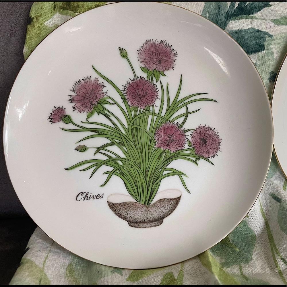 Vintage, Decorative Herb Plates